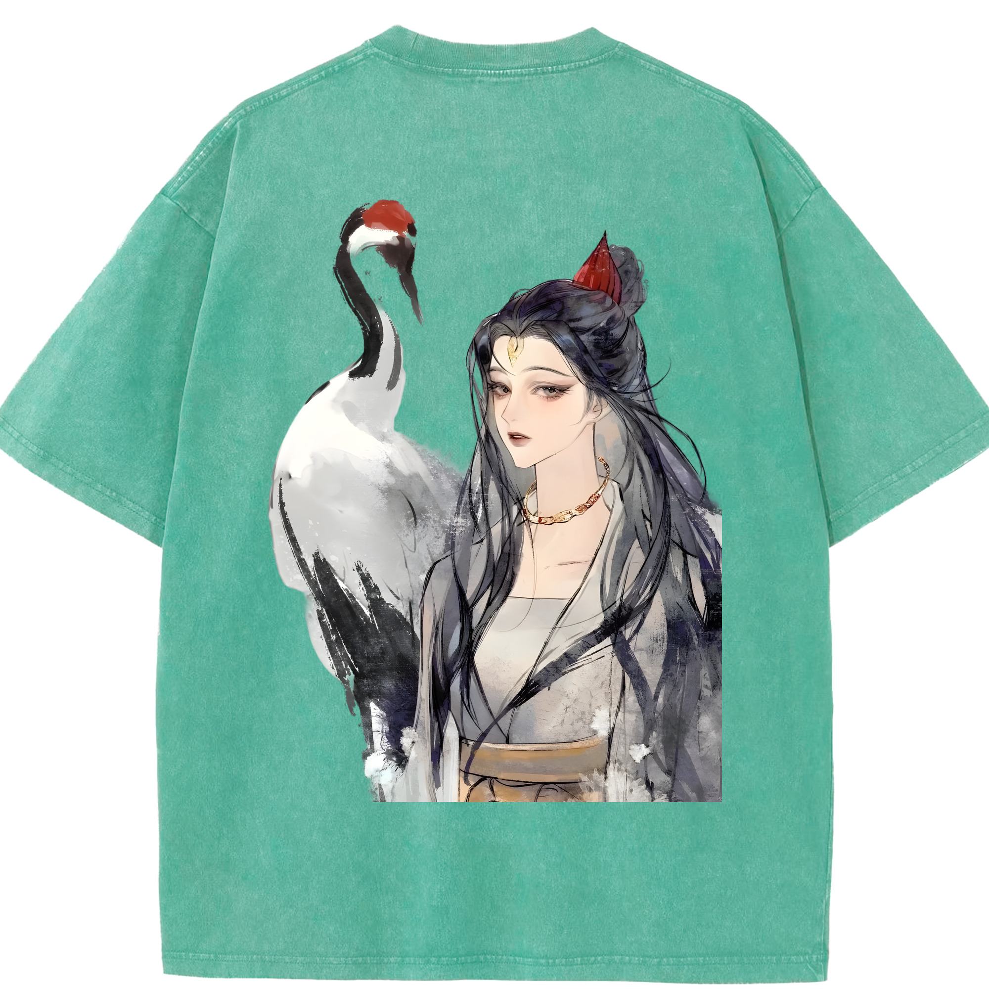 （画像用） Ne Zha 2 ナタ 魔童の大暴れ 綿100% ヴィンテージ風 半袖Tシャツ（背面プリント）